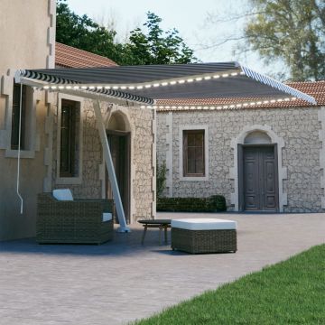 Gossi copertina retractabila manual led, albastru si alb, 450x300 cm