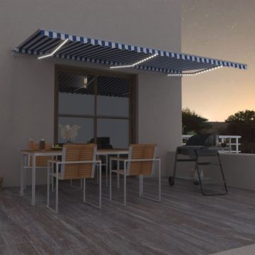 Gossi copertina retractabila manual led, albastru si alb, 600x350 cm