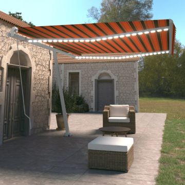 Gossi copertina retractabila manual,led, portocaliu/ maro, 450x350 cm