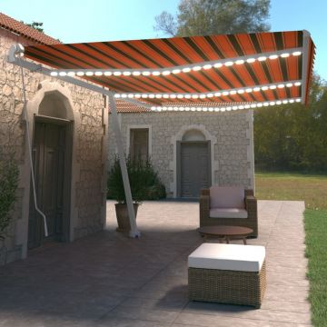 Gossi copertina retractabila manual, led, portocaliu/maro, 600x350 cm