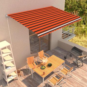 Gossi copertina retractabila manual, portocaliu & maro, 450 x 300 cm