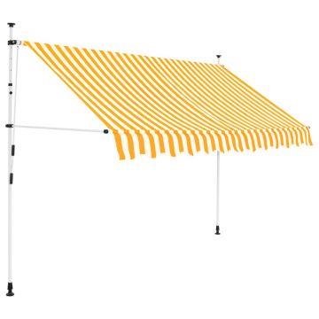 Gossi copertina retractabila manual, portocaliu si alb, 250 cm, dungi