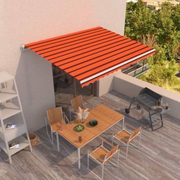 Gossi copertina retractabila manual, portocaliu si maro, 400x350 cm