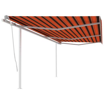 Gossi copertina retractabila manual, portocaliu si maro, 6x3,5 m
