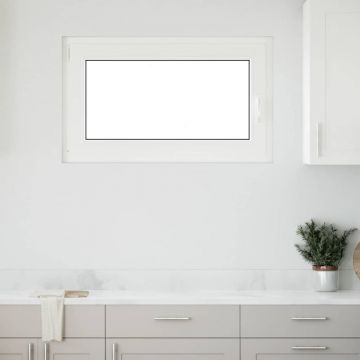 Gossi fereastra de subsol „risor” 100x60 cm rabatabil din stanga alb