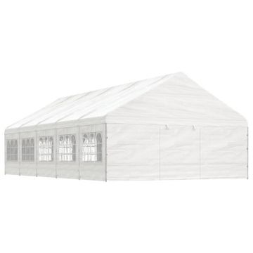 Gossi foisor cu acoperis, alb, 11,15x5,88x3,75 m, polietilena