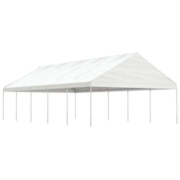 Gossi foisor cu acoperis, alb, 11,15x5,88x3,75 m, polietilena