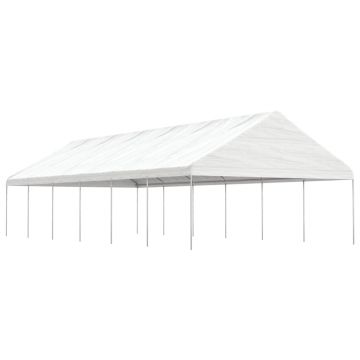 Gossi foisor cu acoperis, alb, 13,38x5,88x3,75 m, polietilena