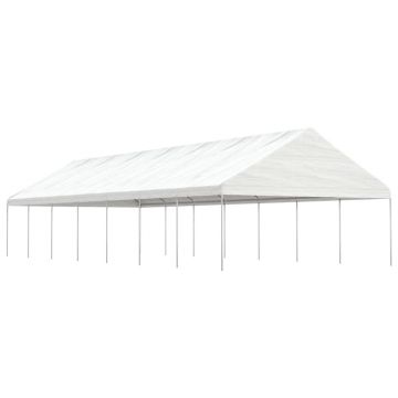 Gossi foisor cu acoperis, alb, 15,61x5,88x3,75 m, polietilena