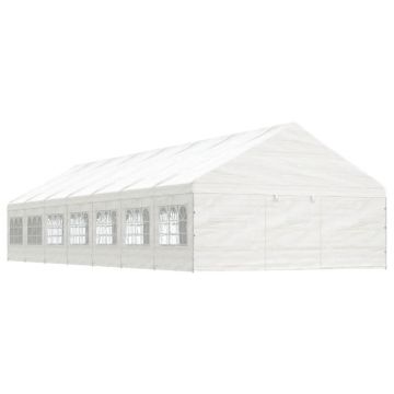 Gossi foisor cu acoperis, alb, 15,61x5,88x3,75 m, polietilena