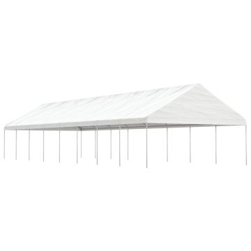 Gossi foisor cu acoperis, alb, 17,84x5,88x3,75 m, polietilena