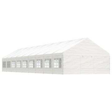 Gossi foisor cu acoperis, alb, 20,07x5,88x3,75 m, polietilena