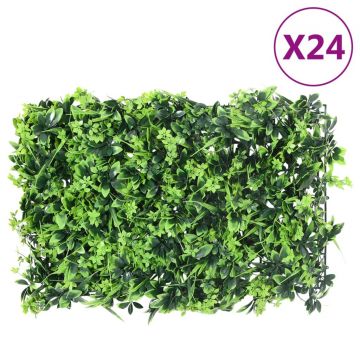  Gossi gard din frunze artificiale, 24 buc., verde, 40x60 cm
