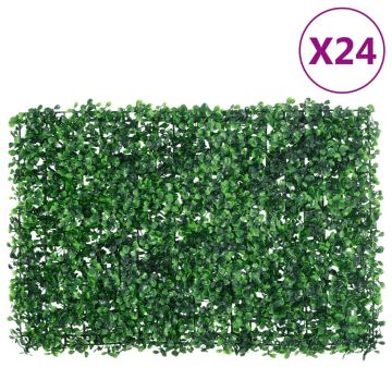  Gossi gard din frunze de arbust artificiale, 24 buc. verde 40x60 cm