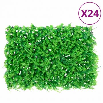  Gossi gard din frunze de feriga artificiale, 24 buc, verde, 40x60 cm