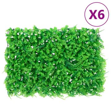  Gossi gard din frunze de feriga artificiale, 6 buc., verde, 40x60 cm