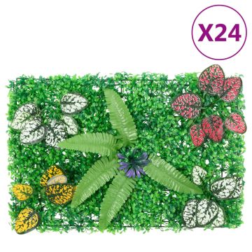  Gossi gard din plante artificiale, 24 buc., verde, 40x60 cm