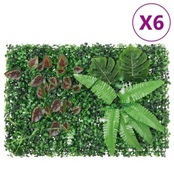  Gossi gard din plante artificiale, 6 buc., verde, 40x60 cm