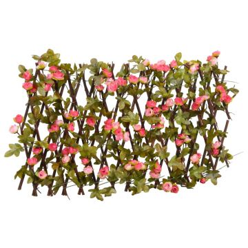 Gossi spalier cu iedera artificiala extensibil, roz inchis, 180x20 cm