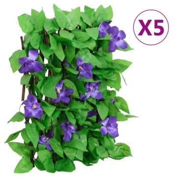 Gossi spalier iedera artificiala extensibil, 5 buc., verde, 180x20 cm