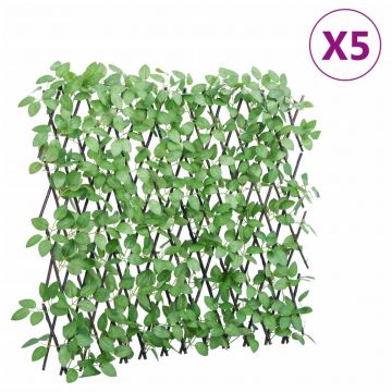 Gossi spalier iedera artificiala extensibil, 5 buc., verde, 180x65 cm