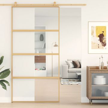 Gossi usa glisanta, auriu, 102,5x205 cm, sticla esg mata si aluminiu