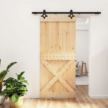 Gossi usa glisanta cu set feronerie, 90x210 cm, lemn masiv de pin