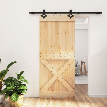 Gossi usa glisanta cu set feronerie, 90x210 cm, lemn masiv de pin