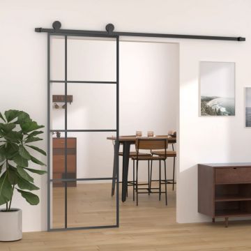 Gossi usa glisanta, negru, 76x205 cm, sticla esg si aluminiu