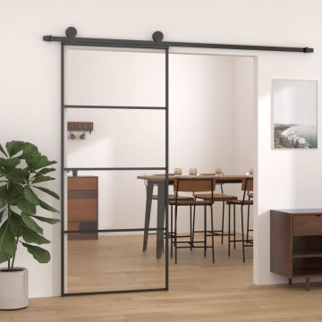 Gossi usa glisanta, negru, 90x205 cm, aluminiu si sticla esg