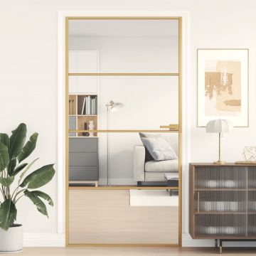 Gossi usa interior slim auriu 102,5x201,5cm sticla temperata/aluminiu