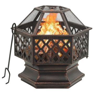 Gossi vatra de foc rustica, cu vatrai 62x54x56 cm otel, xxl