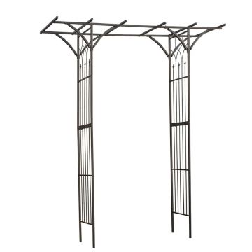 Nature arcada de gradina, negru, 114 x 66 x 232 cm, metal