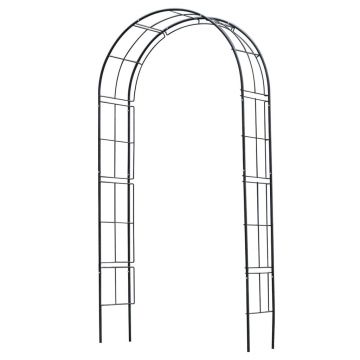 Nature arcada de gradina, negru, 229 x 38 x 113 cm, metal