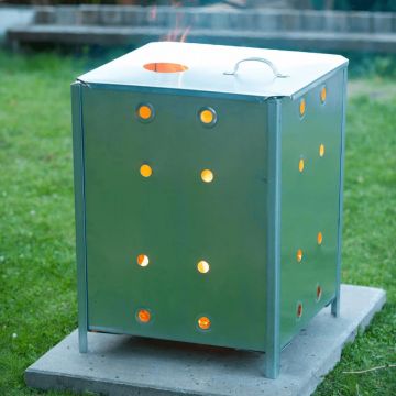 Nature incinerator de gradina, 46x46x65 cm, otel galvanizat, patrat