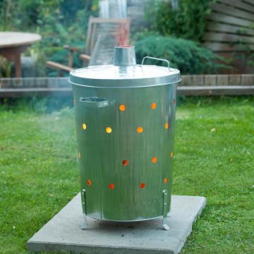 Nature incinerator de gradina, 46x72 cm, otel galvanizat, rotund