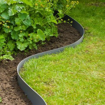 Nature margine de bordura pentru gradina, gri, 15cmx40m, 3 mm