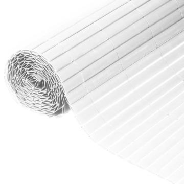 Nature paravan de gradina cu doua fete, alb, 1 x 3 m, pvc