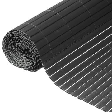 Nature paravan de gradina cu doua fete, antracit, 1 x 3 m, pvc