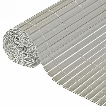 Nature paravan de gradina cu doua fete, gri, 1,5 x 3 m, pvc