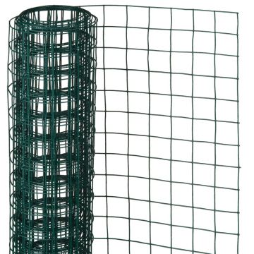 Nature plasa din sarma, verde, 1x5 m, otel cu plastic, 25 mm, patrat