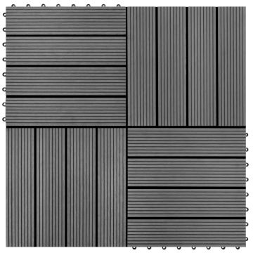 Placi wpc 30 x 30 cm 11buc, gri