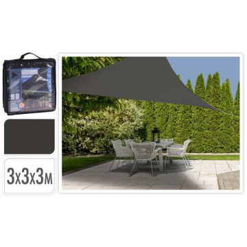 Progarden parasolar din panza, gri inchis, 3x3x3 m, triunghi