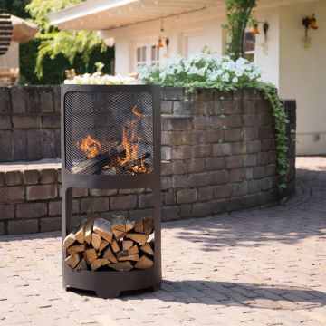 Redfire vatra de foc buffalo, negru mat, 44 x 90 cm, otel