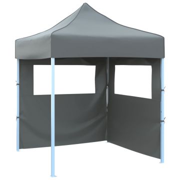 Gossi cort de petrecere pliabil cu 2 pereti, antracit, 2 x 2 m, otel