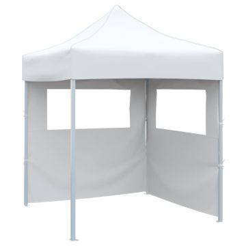 Gossi cort de petrecere pliabil cu 2 pereti laterali, alb, 2x2m, otel