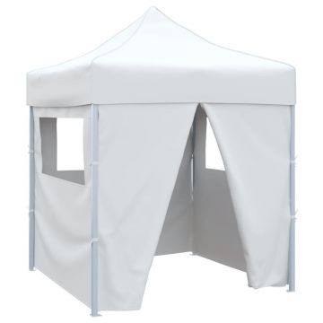 Gossi cort de petrecere pliabil cu 4 pereti, alb, 2 x 2 m, otel