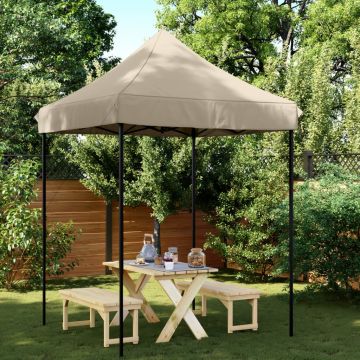 Gossi cort de petrecere pliabil pop-up, taupe, 200x200x306 cm