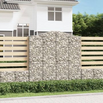 Gossi cosuri gabion arcuite, 2 buc 200x50x200/220 cm, fier galvanizat