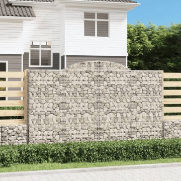 Gossi cosuri gabion arcuite 2 buc, 300x30x180/200 cm, fier galvanizat